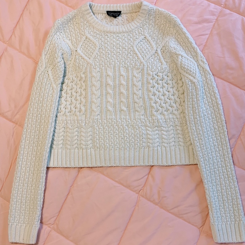 cropped cream sweater - Picture 2 of 6